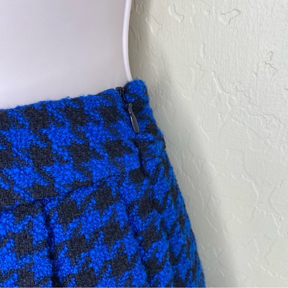 Zara Blue Houndstooth Box Pleat Skort Skirt Nwt Size XS - Picture 5 of 16